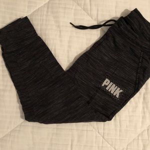 Pink Joggers- peppered black and gray